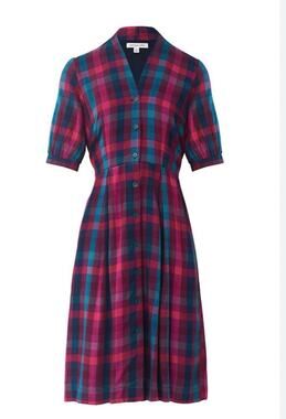 Emily & Fin Cotton Midi Dress Sz S Button Front Retro Preppy NWOT